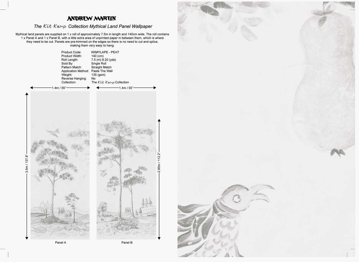 Mythical Land - Peat - KRAVET COUTURE Wallpaper
