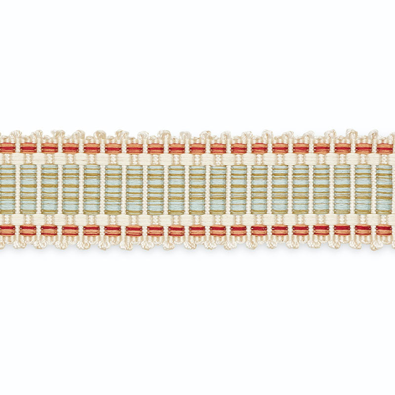 EUGENIE-PICOT-EDGE-BRAID-IVORY-AZURE-COPPER-SCHUMACHER-B107-16 - Schumacher Trim