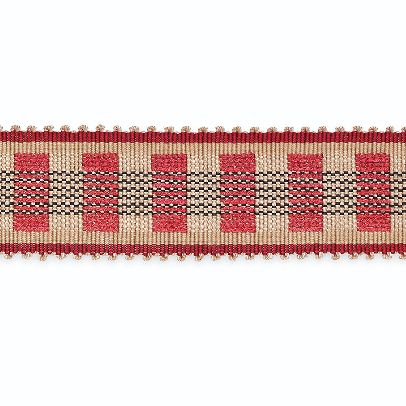 LUCINDA-BRAID-7-8-KHAKI-CRANBERRY-BLACK-SCHUMACHER-B220-9 - Schumacher Trim