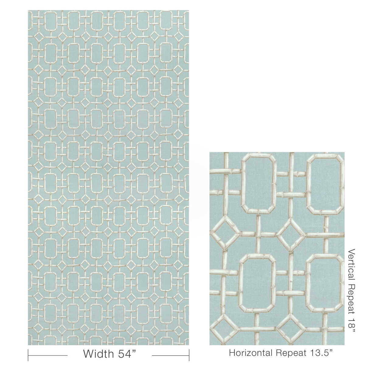 Bambu Fret - Delft - KRAVET COUTURE Fabric