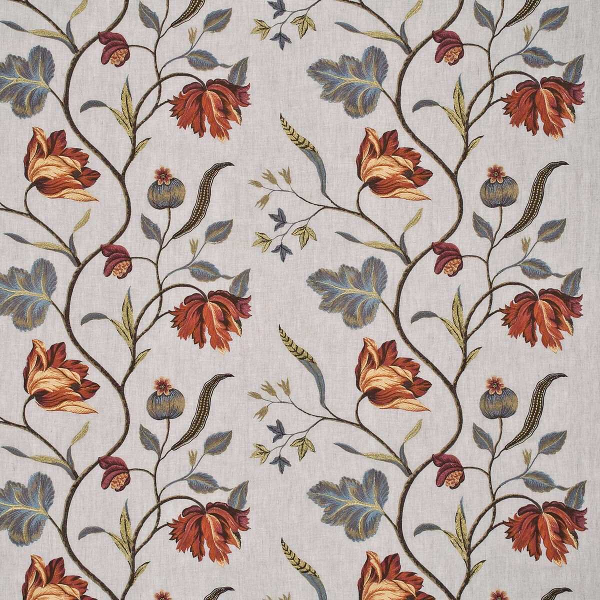 Tulip Tree Linen - Pimento - G P & J BAKER Fabric