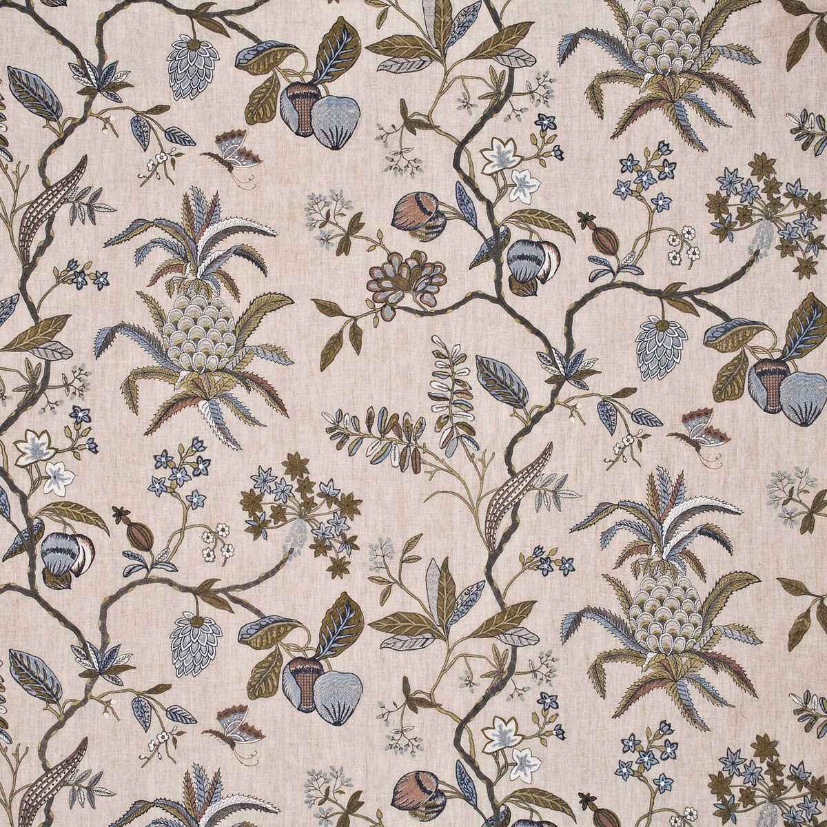 Bf1034710 Exotic Pineapple Linen Sage Dove G P J Baker Fabric