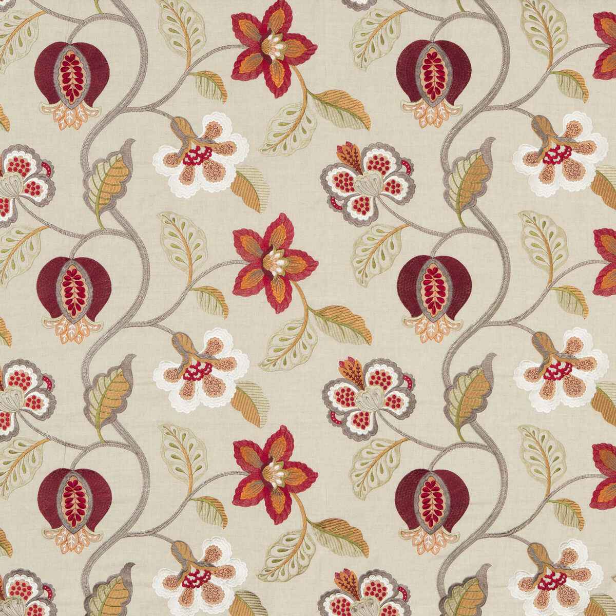 Bf1053260 Elvaston Red Ivory G P J Baker Fabric