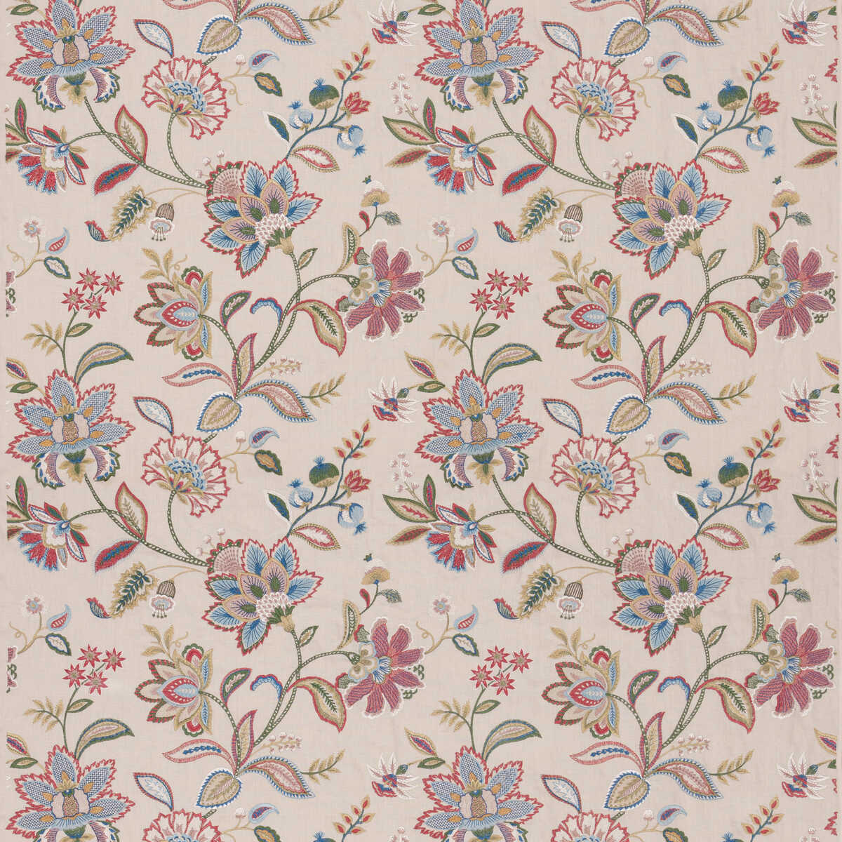 Langley - Red/Blue - G P & J BAKER Fabric