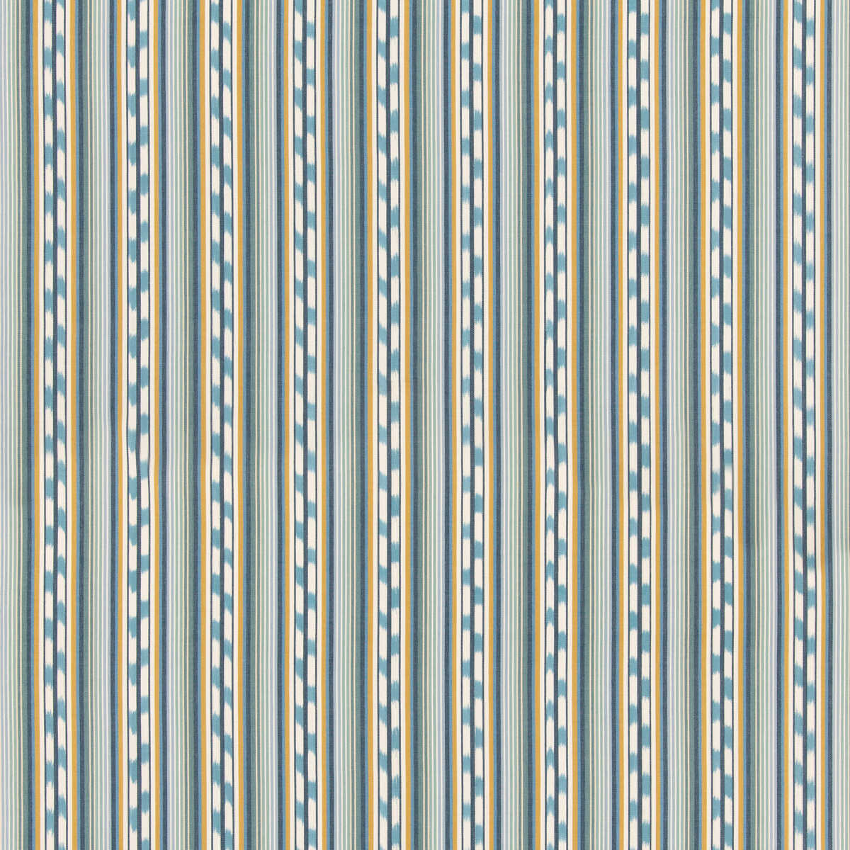 Halki Stripe - Teal/Ochre - G P & J BAKER Fabric