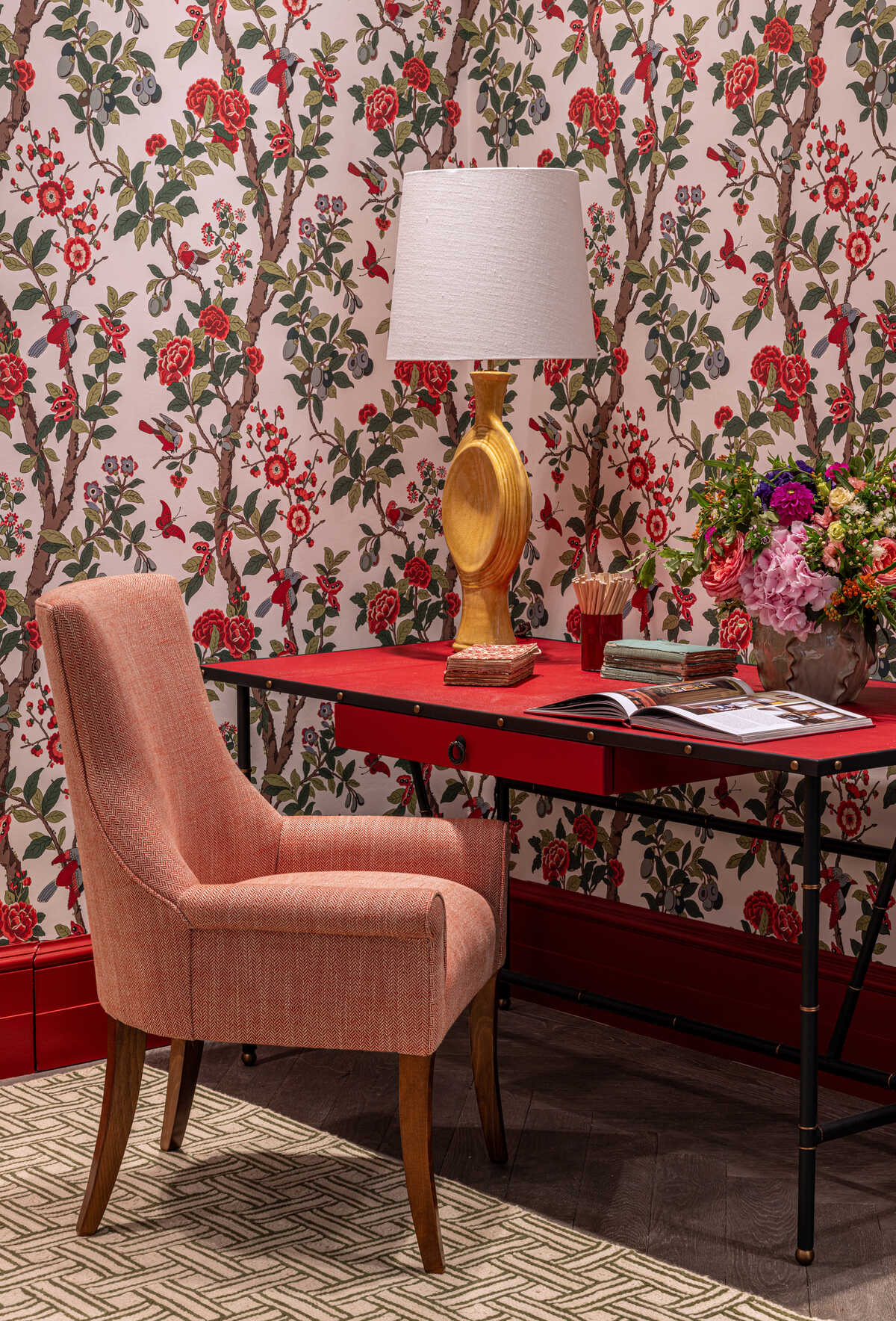 Trentham - Red - G P & J BAKER Fabric