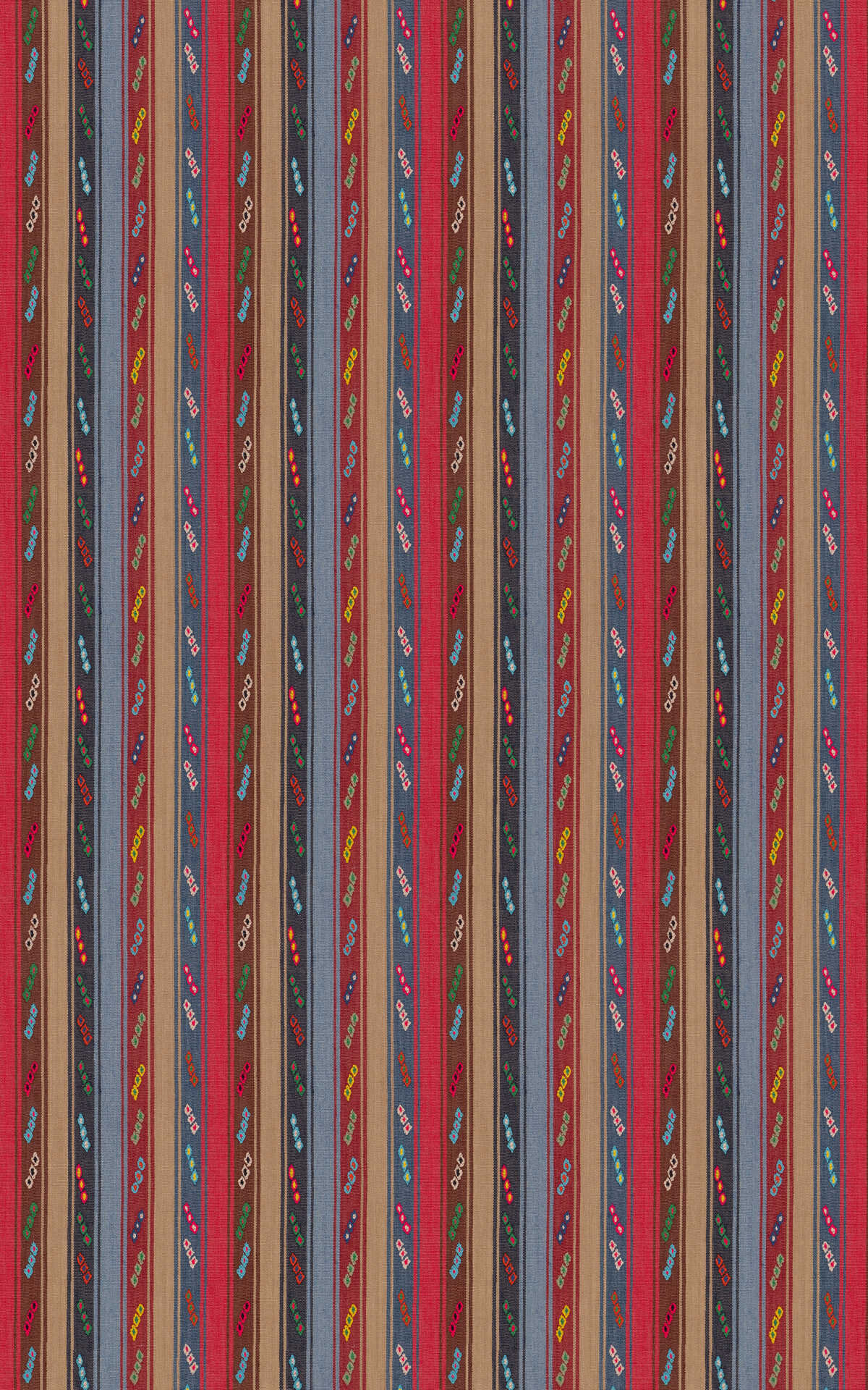 Tip Toe - Crimson/Blue - G P & J BAKER Fabric
