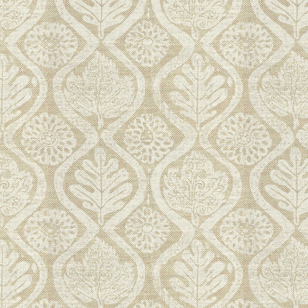 Oakleaves - White/Oat - LEE JOFA Fabric