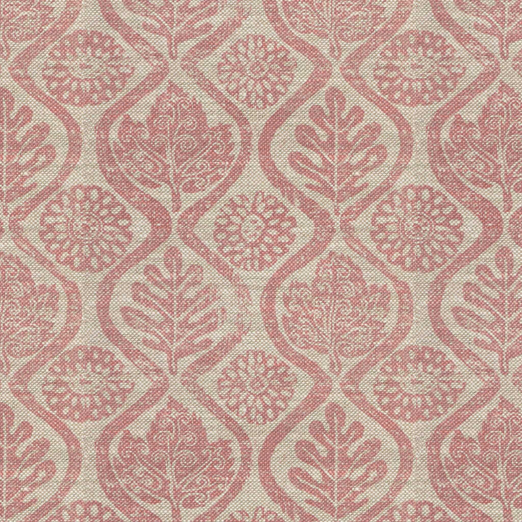 Oakleaves - Pink/Oatmeal - LEE JOFA Fabric
