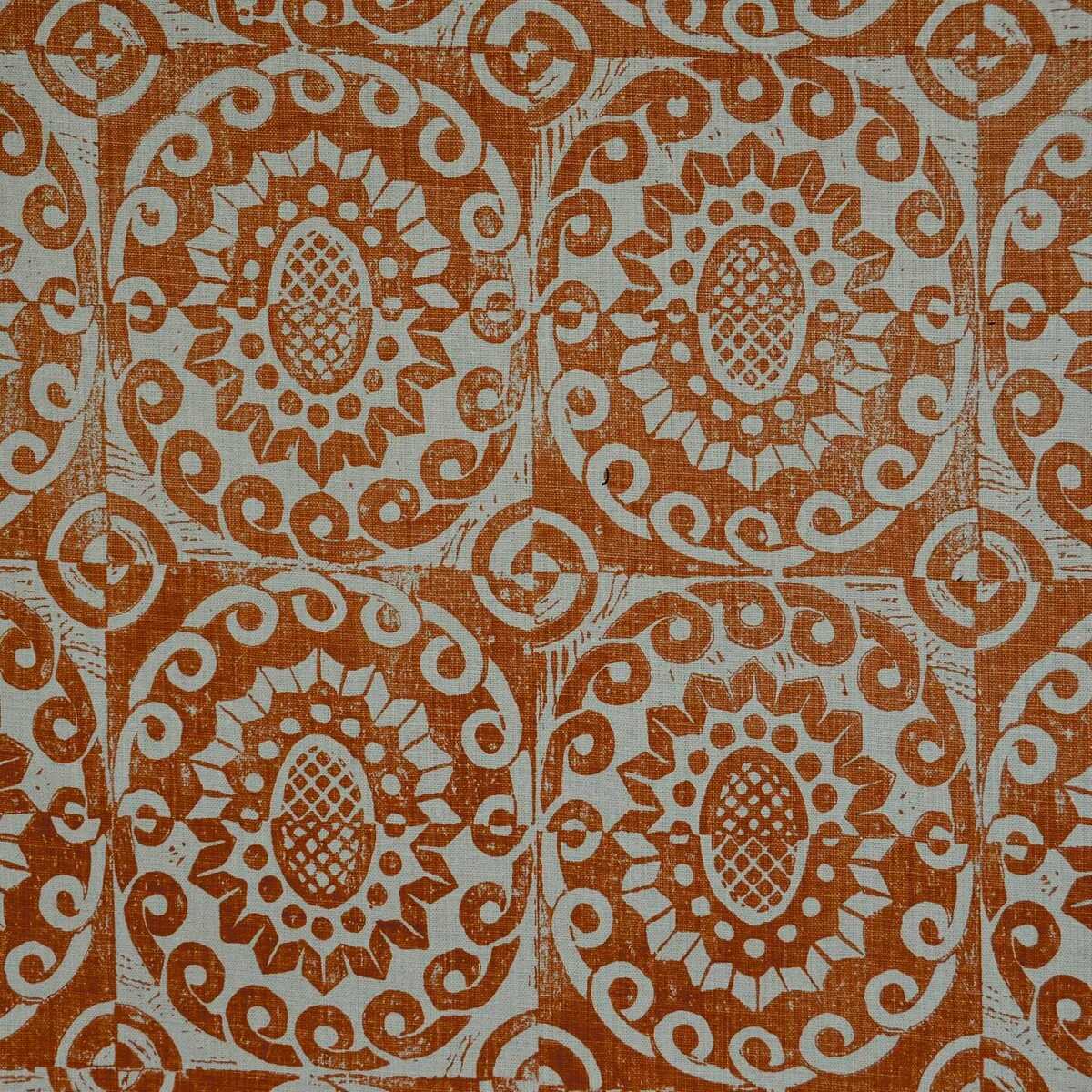 Pineapple On Rustic - Pumpkin - LEE JOFA Fabric