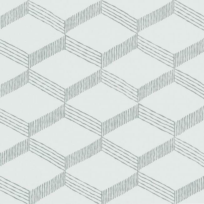 Palisades Paperweave Wallpaper - White/ Smokey Blue - York Wallcoverings - BO6723