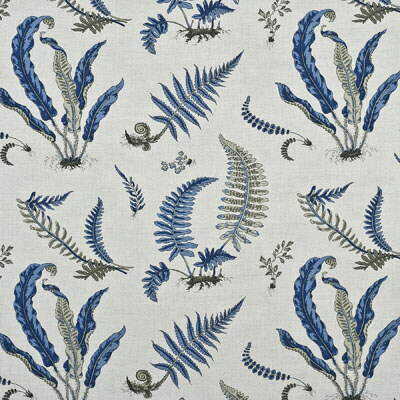 Ferns - Indigo/Linen
