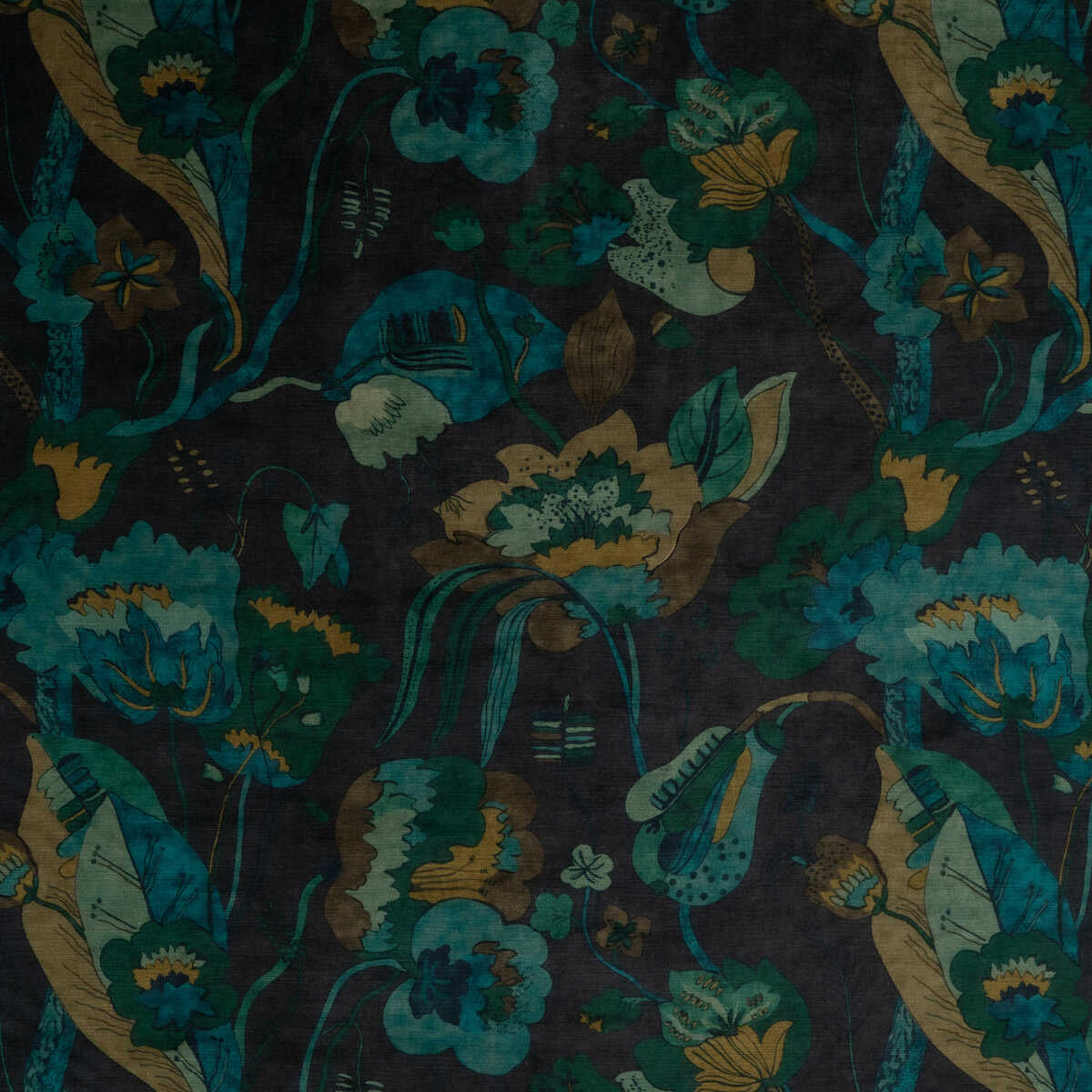 California Velvet - Indigo/Teal - G P & J BAKER Fabric