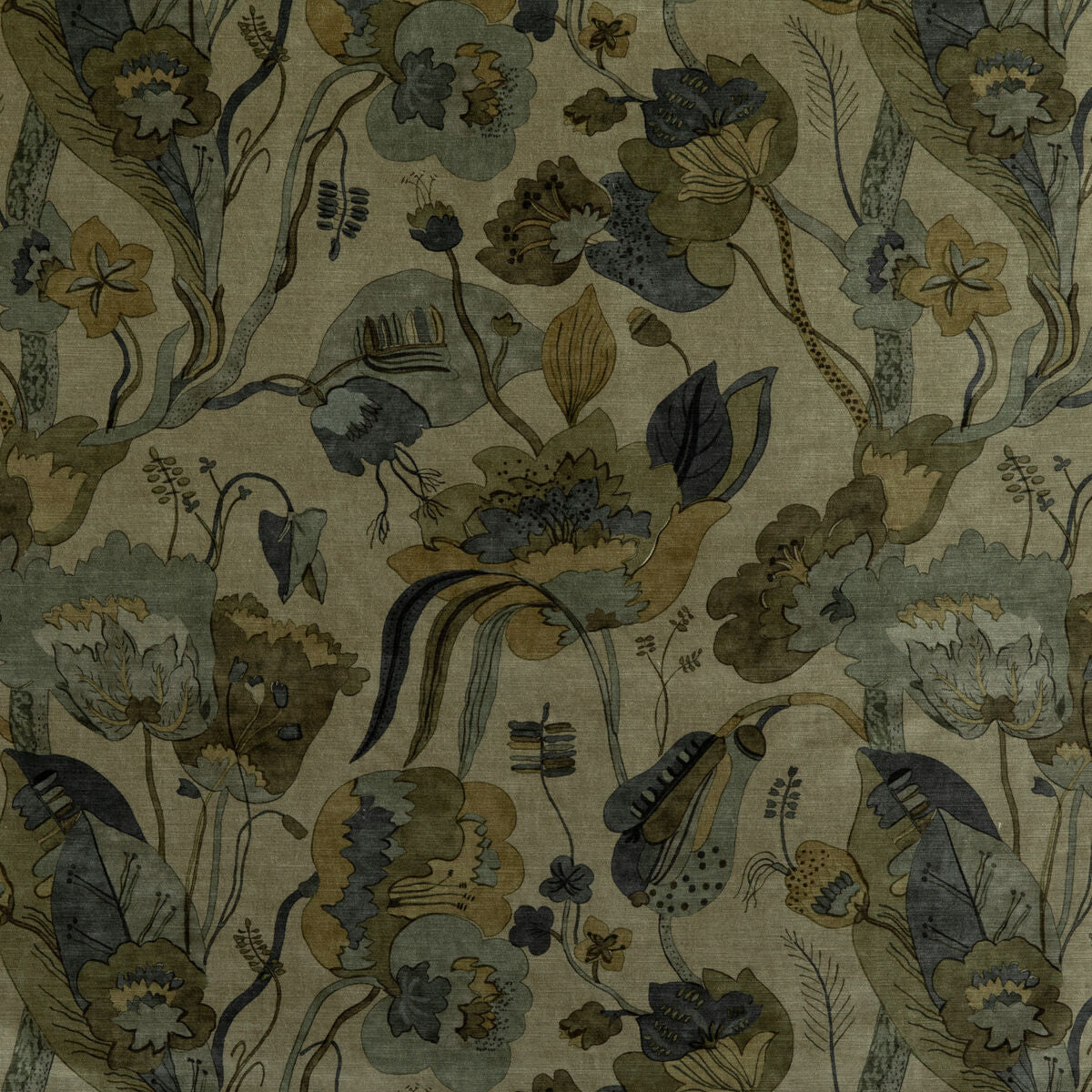 California Velvet - Denim/Mole - G P & J Baker Fabric
