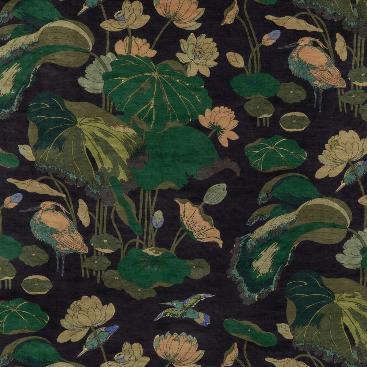 Nympheus Velvet - Indigo - G P & J BAKER Fabric