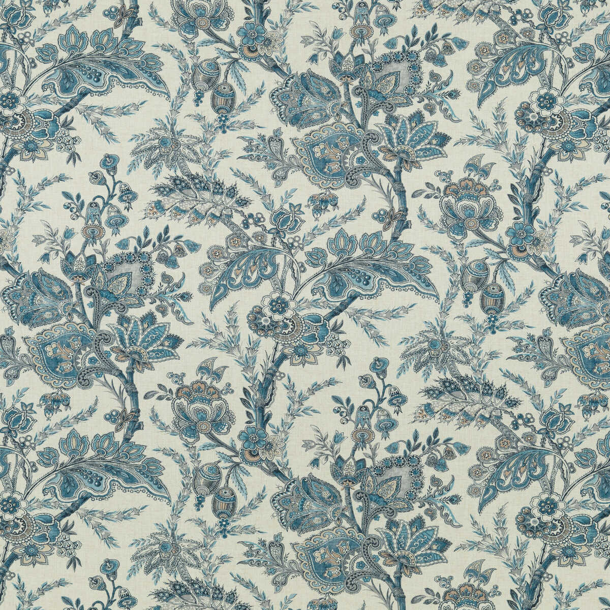 Jewel Indienne - Blue/Sand - G P & J BAKER Fabric