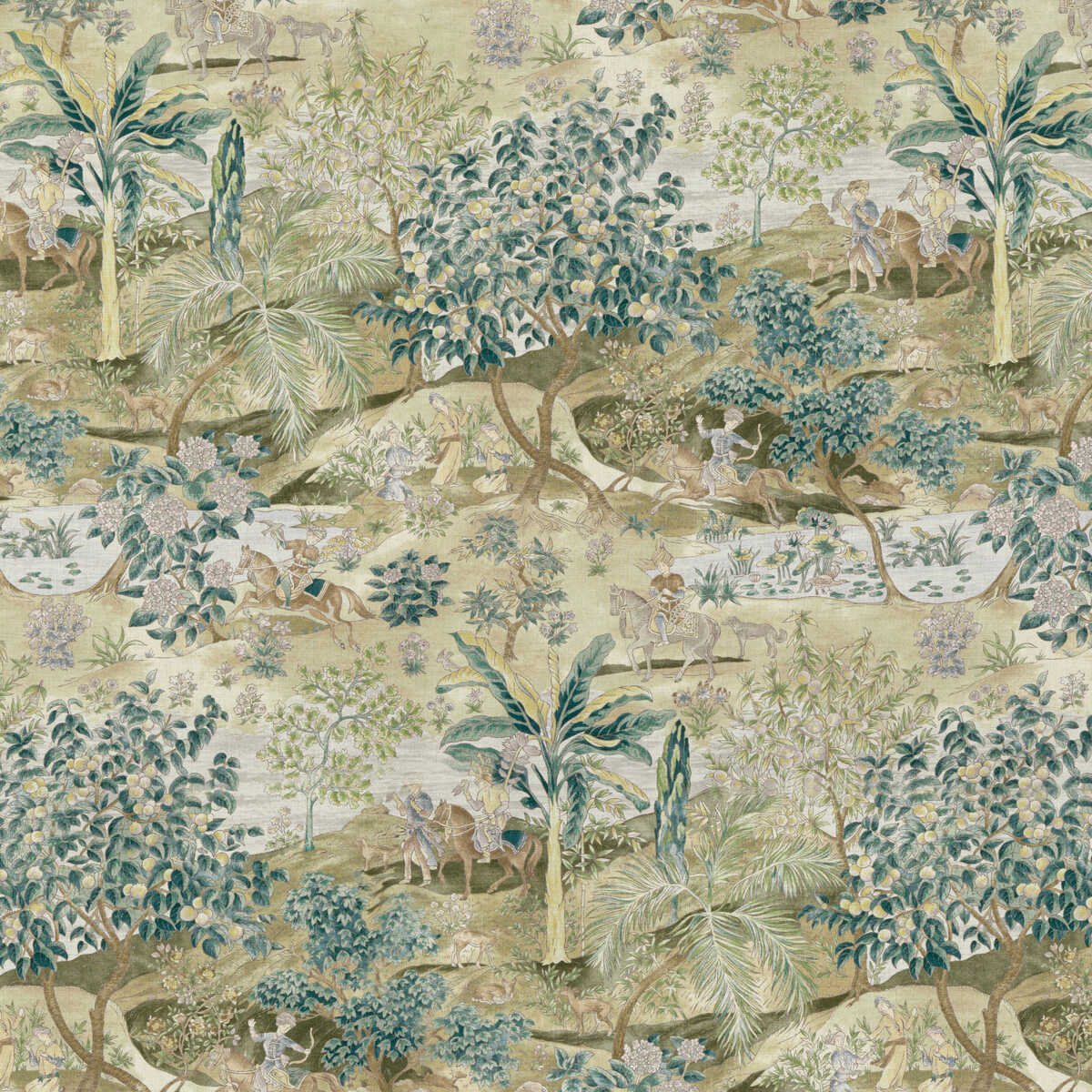 Ramayana - Green/Mole - G P & J BAKER Fabric