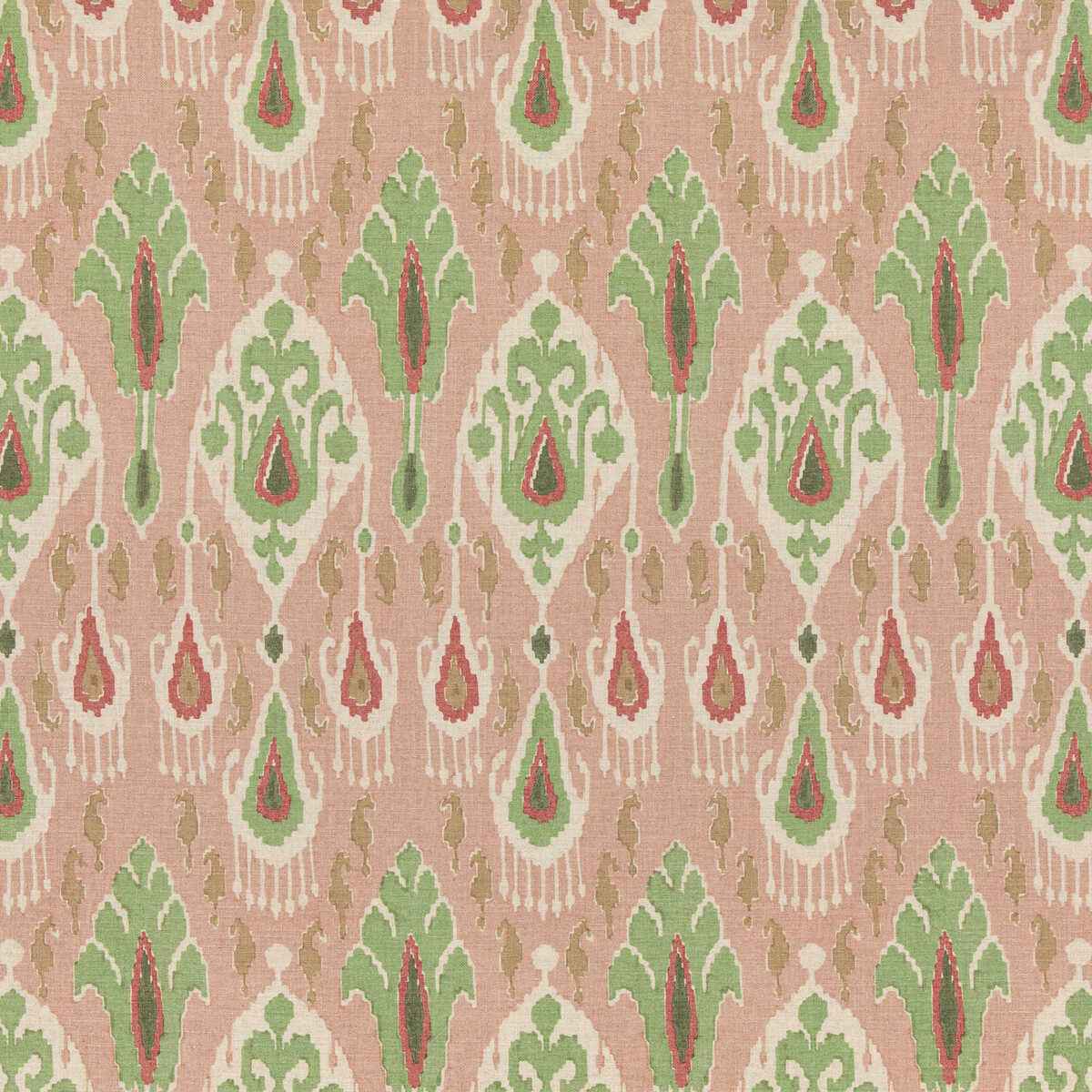 Bp1085340 Ikat Bokhara Rose Green G P J Baker Fabric