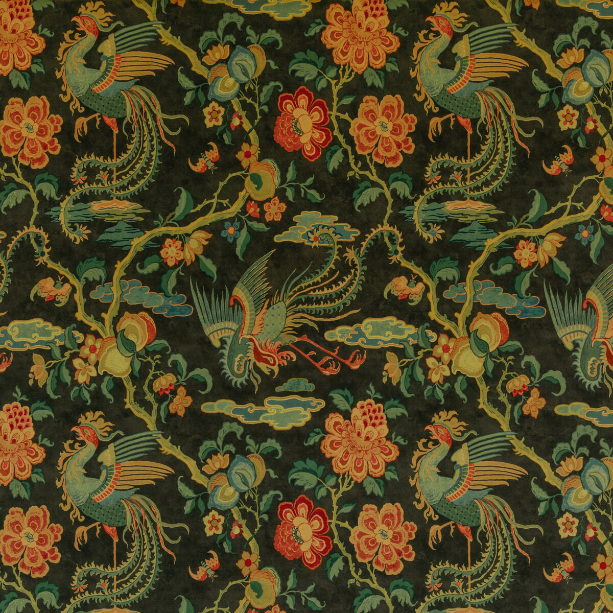 Chifu Velvet - Charcoal/Multi - G P & J Baker Fabric