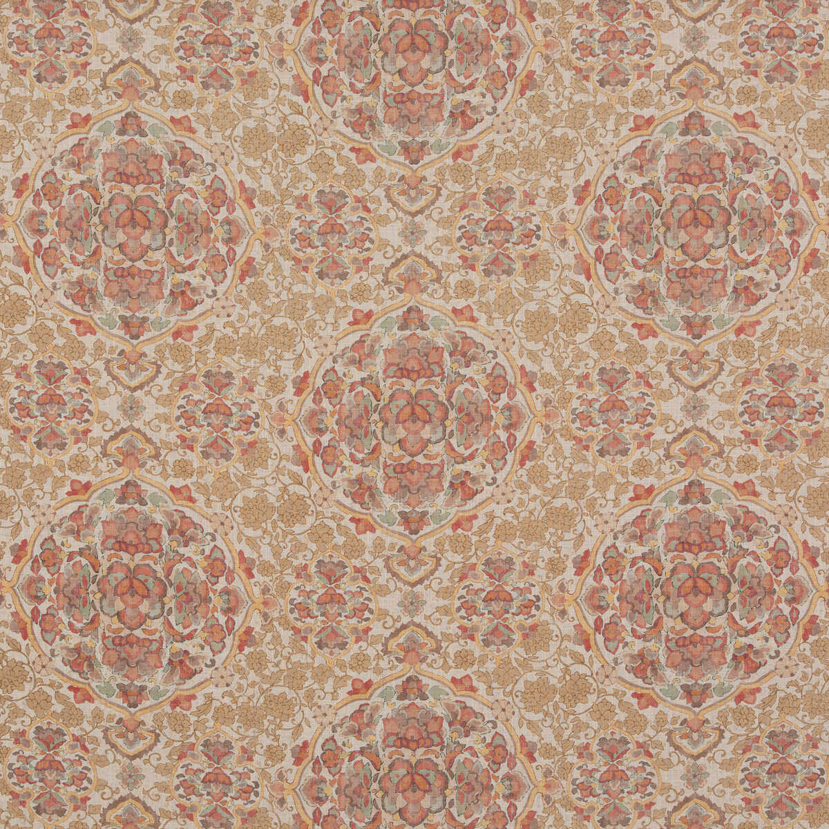 Kiana - Red/Aqua - G P & J BAKER Fabric