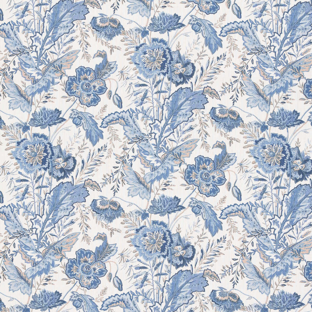 Indienne Flower - Blue - G P & J BAKER Fabric