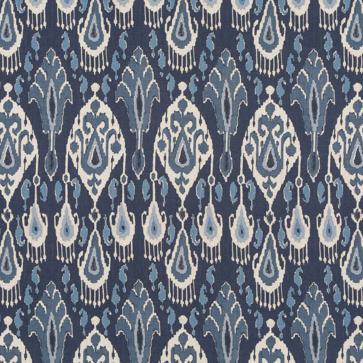 Ikat Bokhara Linen - Indigo - G P & J BAKER Fabric