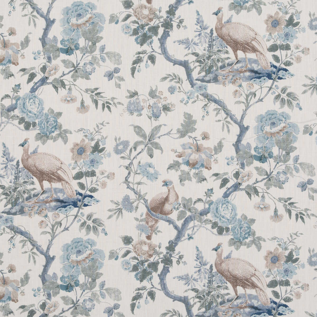 Broughton Rose - Blue - G P & J BAKER Fabric