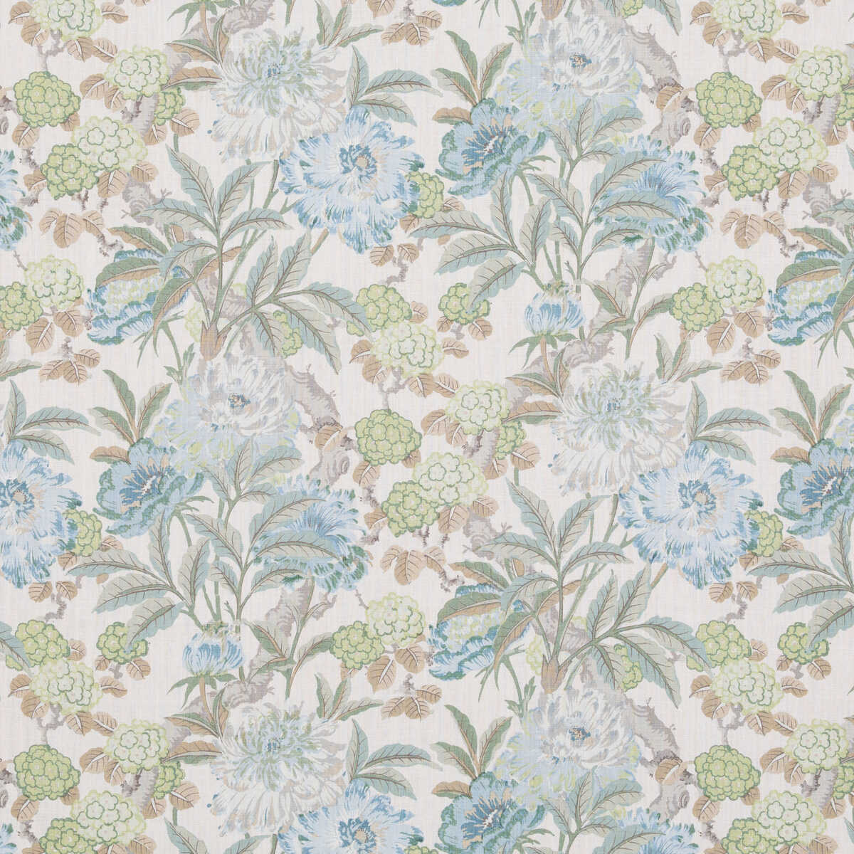 Summer Peony - Aqua - G P & J BAKER Fabric