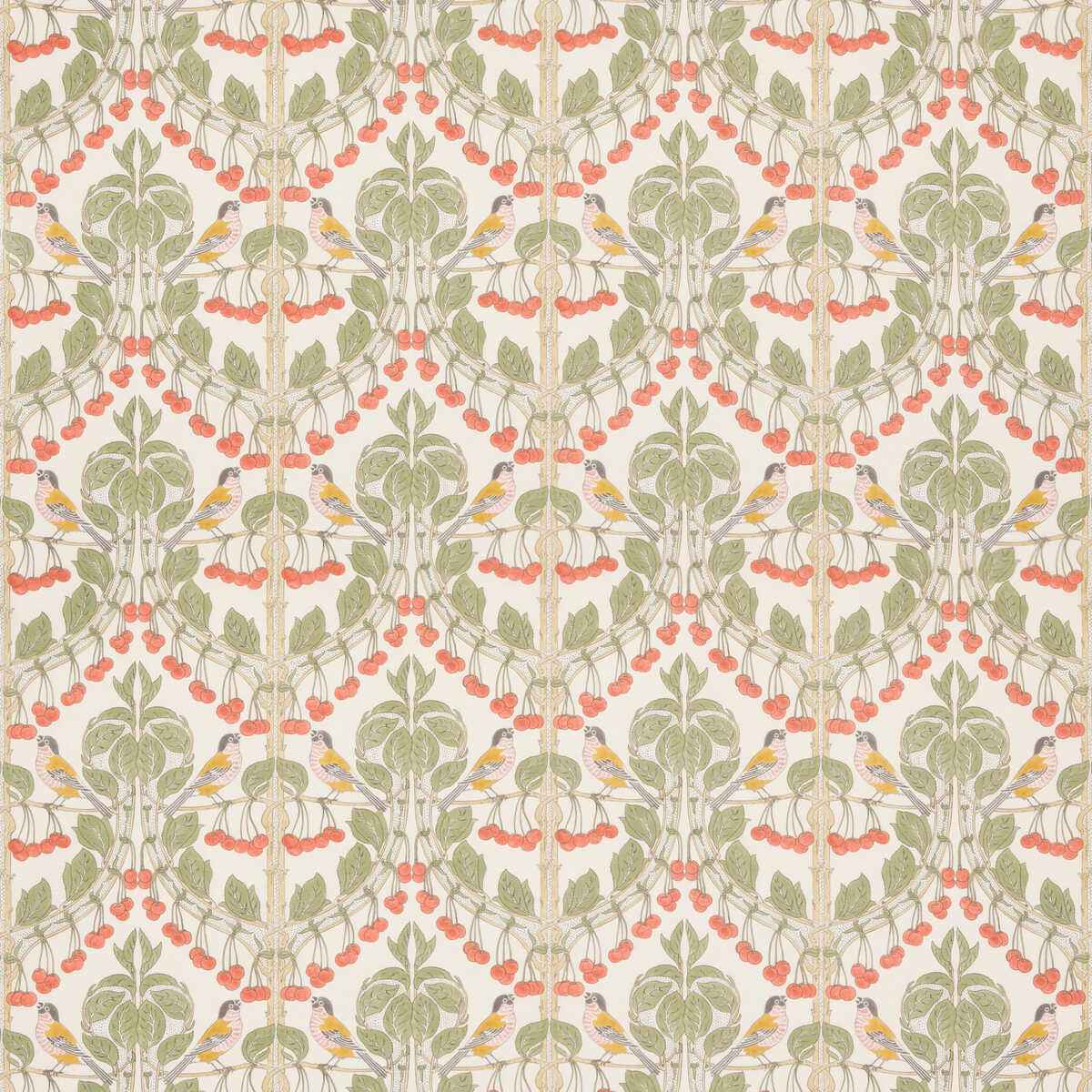 Bp1096710 Birds Cherries Cotton Red Green G P J Baker Fabric