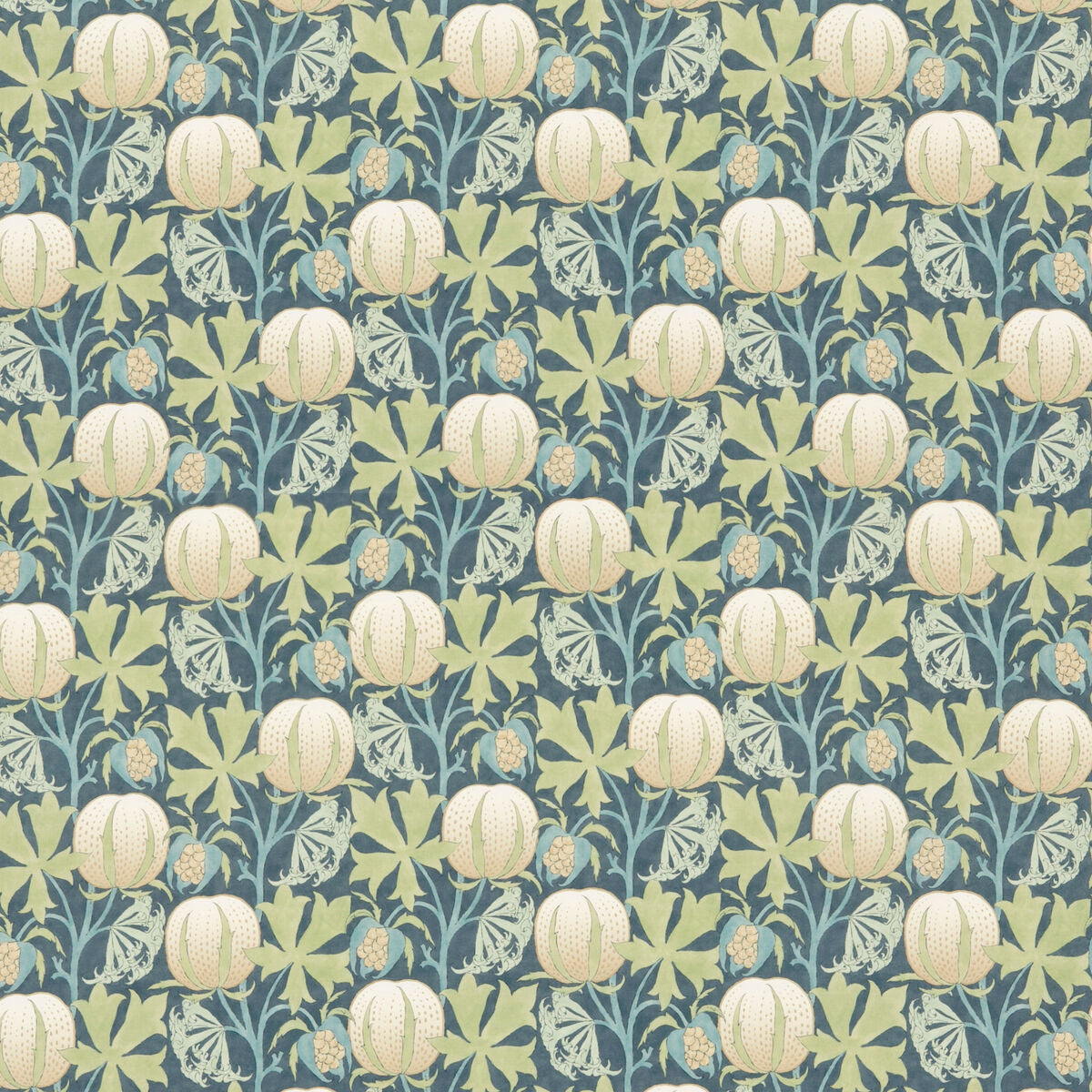 Pumpkins Cotton - Green/Blue