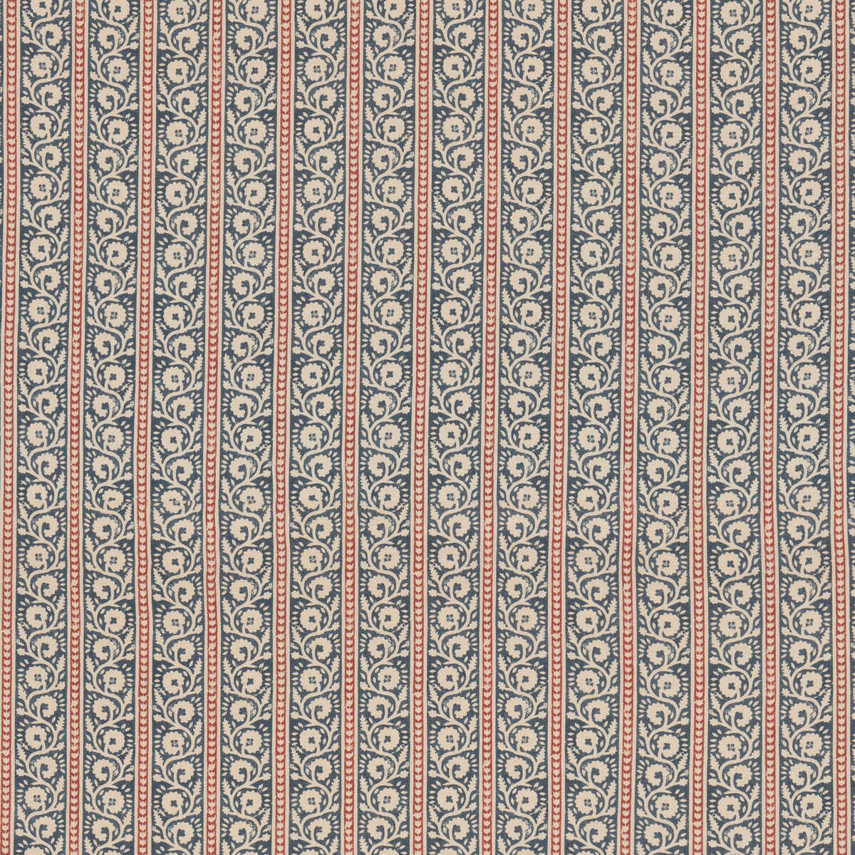 Bibury - Indigo/Red - G P & J BAKER Fabric