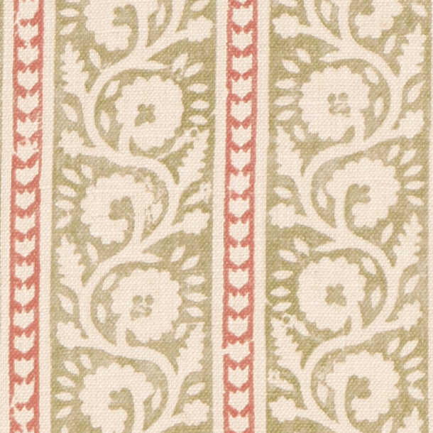 Bibury - Green/Red - G P & J BAKER Fabric