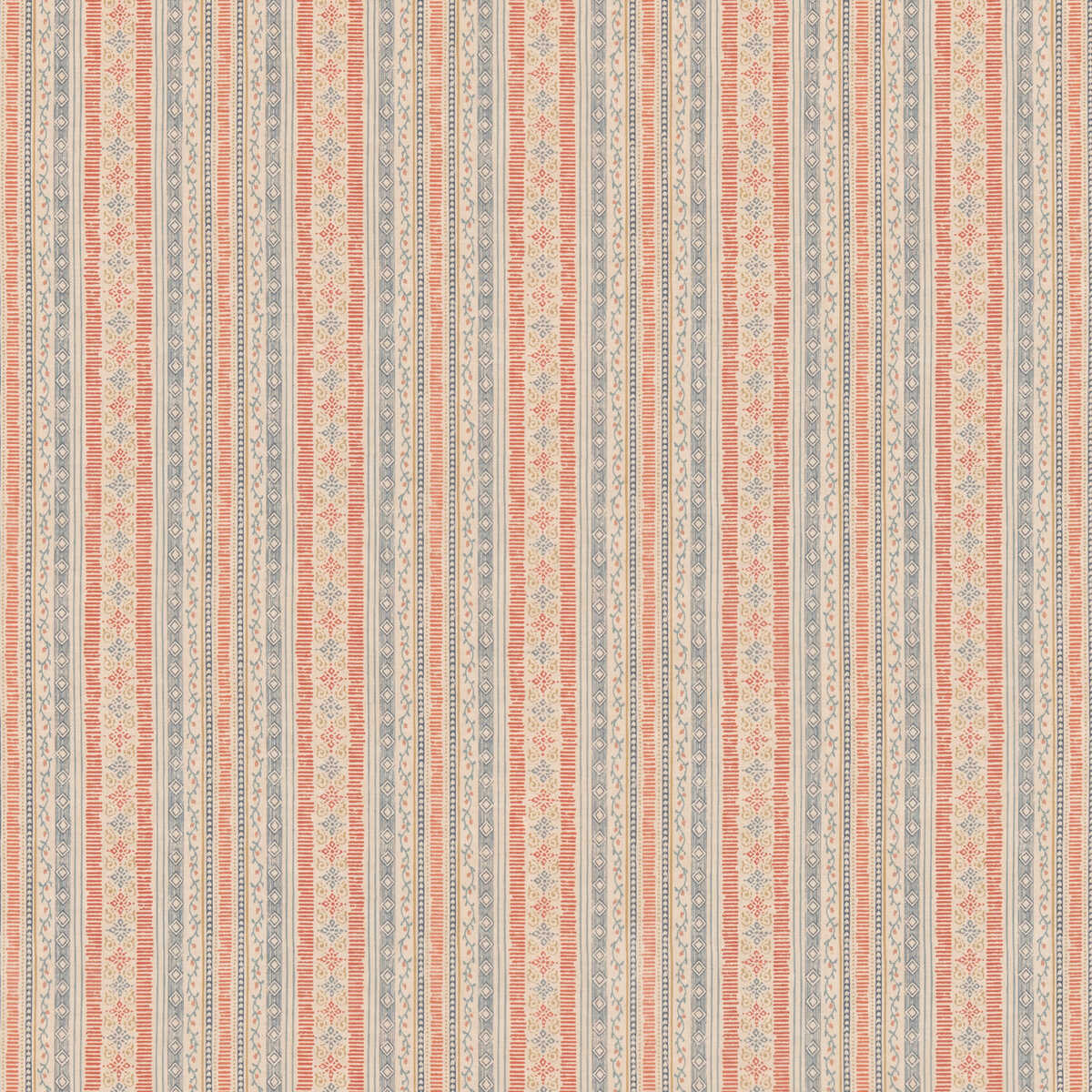 Compton - Indigo/Red - G P & J BAKER Fabric