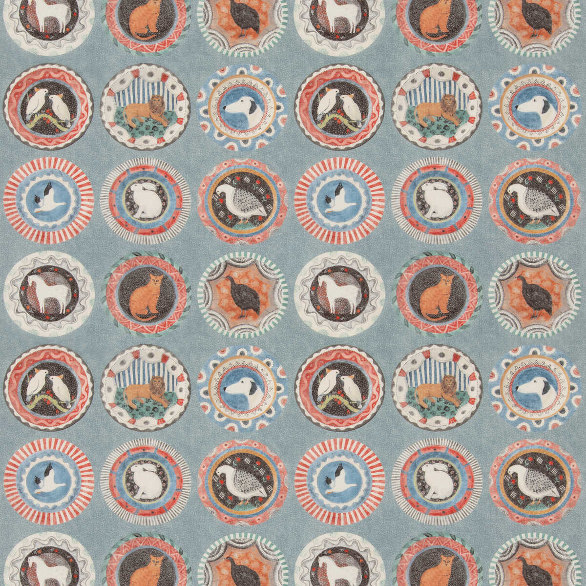 Robina'S Dinner Party - Teal - G P & J BAKER Fabric