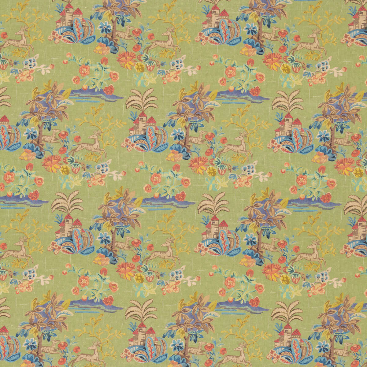 Knight'S Tale Texture - Spring Green - G P & J BAKER Fabric