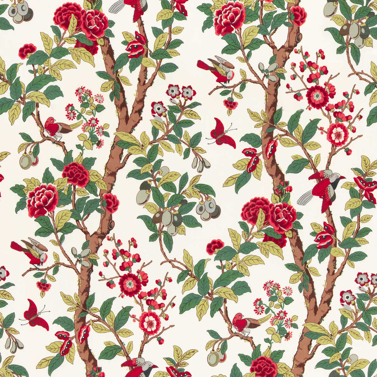 Eldon - Document Red/Green - G P & J BAKER Fabric