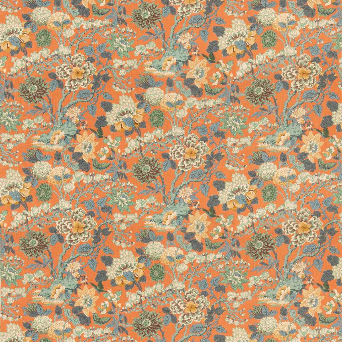 Bp1107530 Little Magnolia Teal Orange G P J Baker Fabric