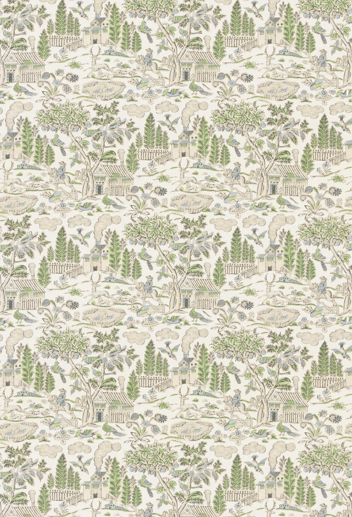 Home Park - Green/Blue - G P & J BAKER Fabric
