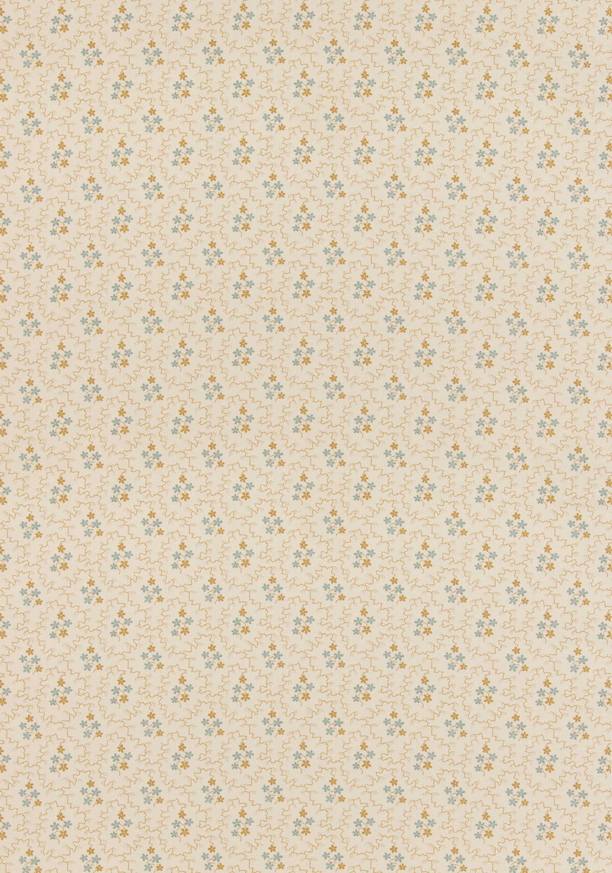 Posy - Ochre/Blue - G P & J BAKER Fabric
