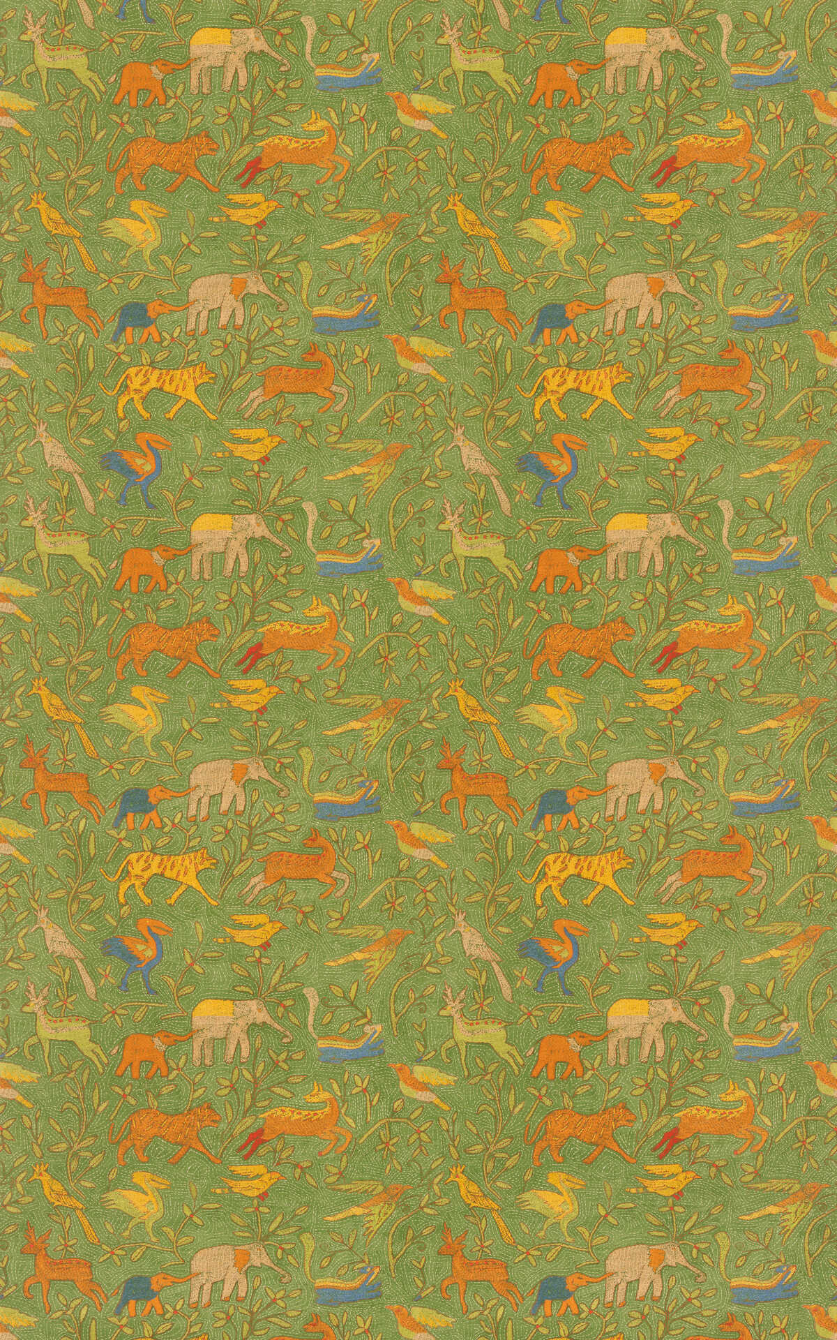Noah'S Ark - Green - G P & J BAKER Fabric