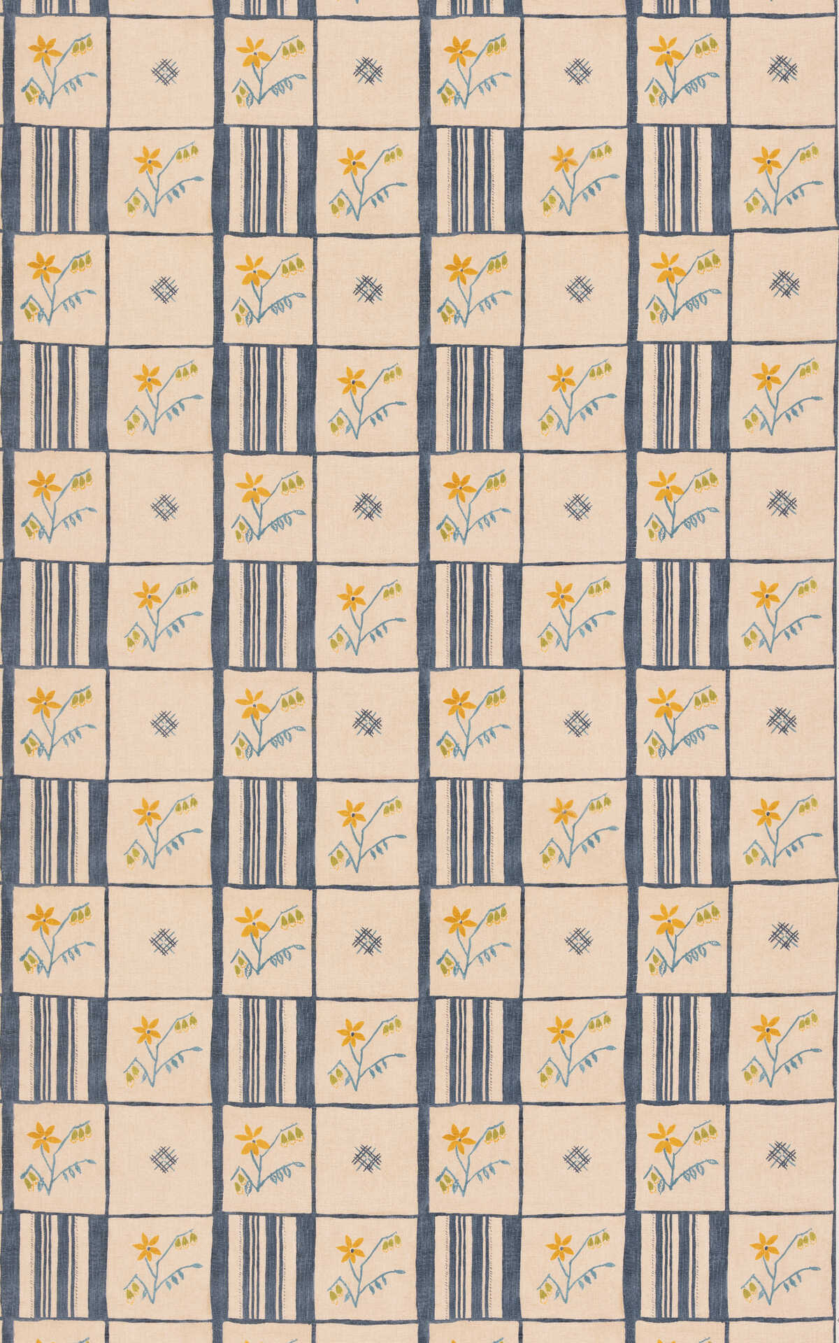 Forget-Me-Not - Indigo - G P & J BAKER Fabric