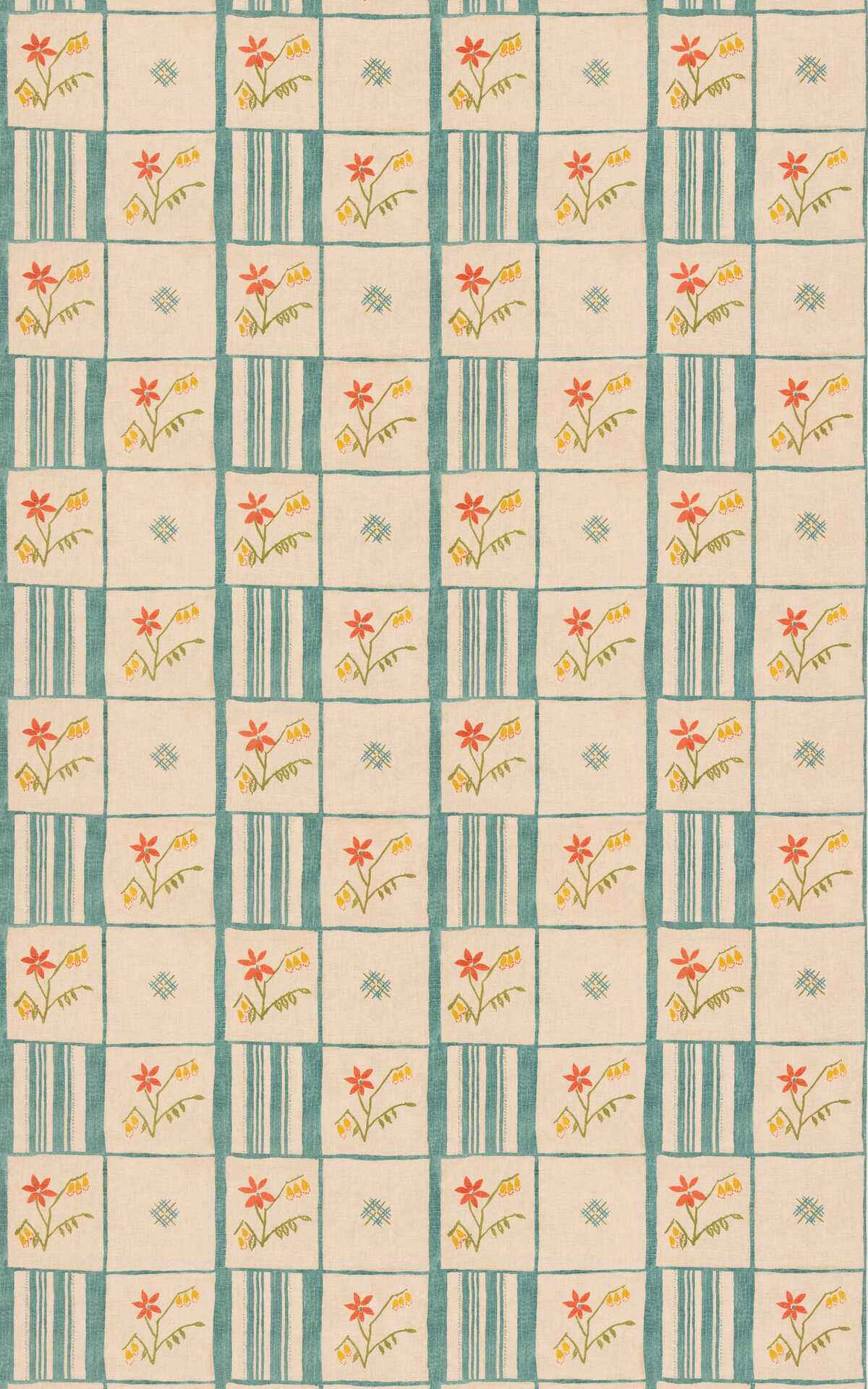 Bp1113740 Forget Me Not Teal Spice G P J Baker Fabric