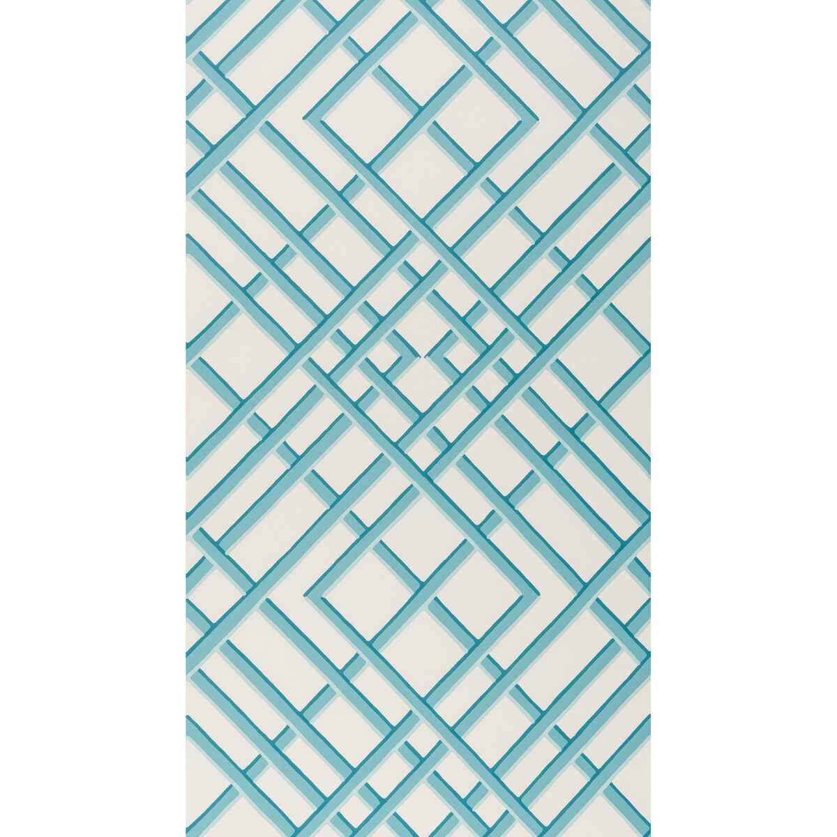 Br601005130 Treillage Sidewall Aqua Brunschwig Fils Wallpaper