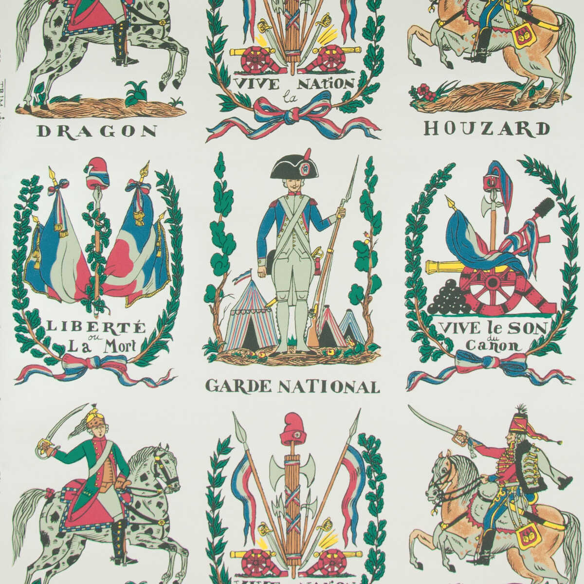 Battle Of Valmy 1792 - Multi On White Vinyl - BRUNSCHWIG & FILS Wallpaper