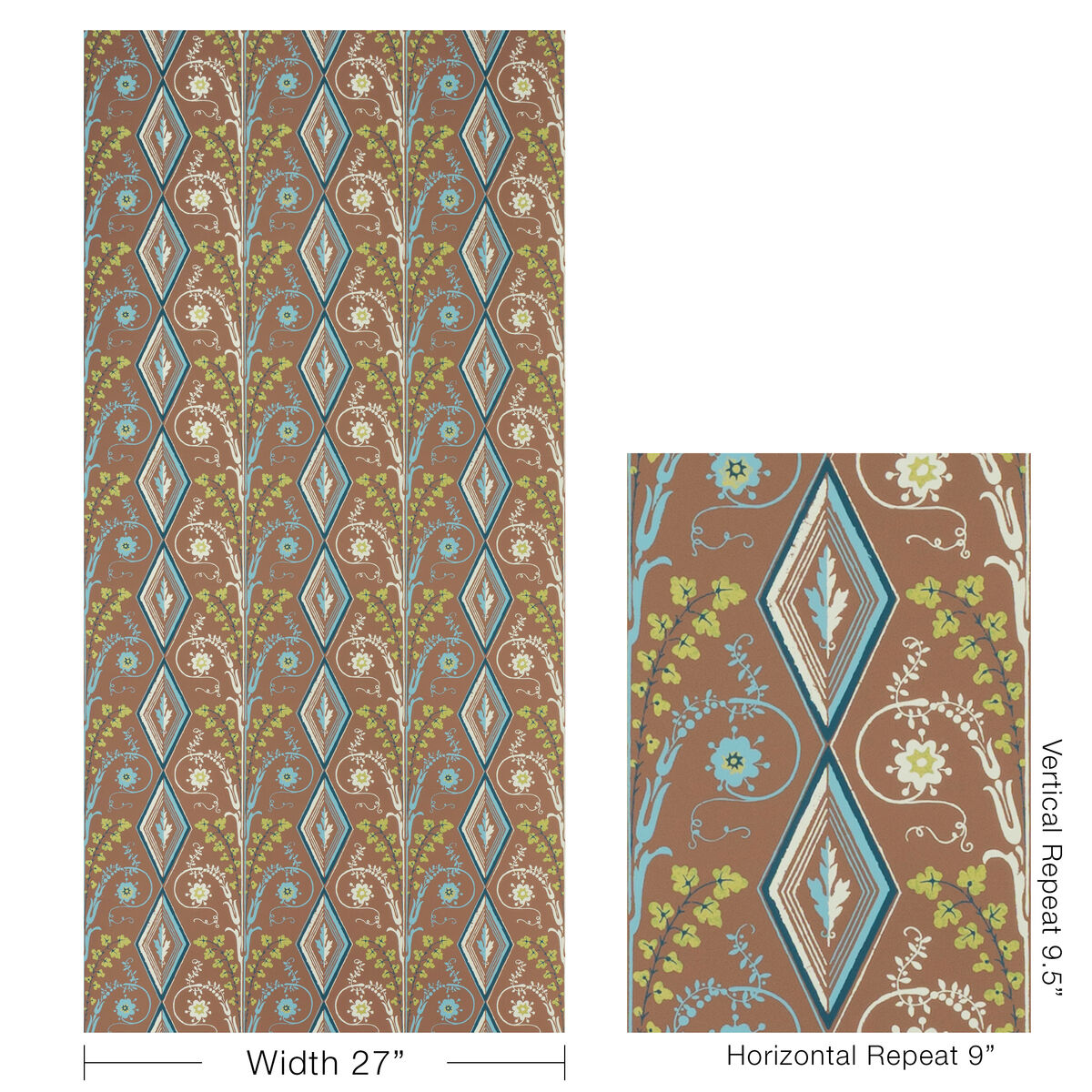 Gallier Diamond - Mocha - Brunschwig & Fils Wallpaper