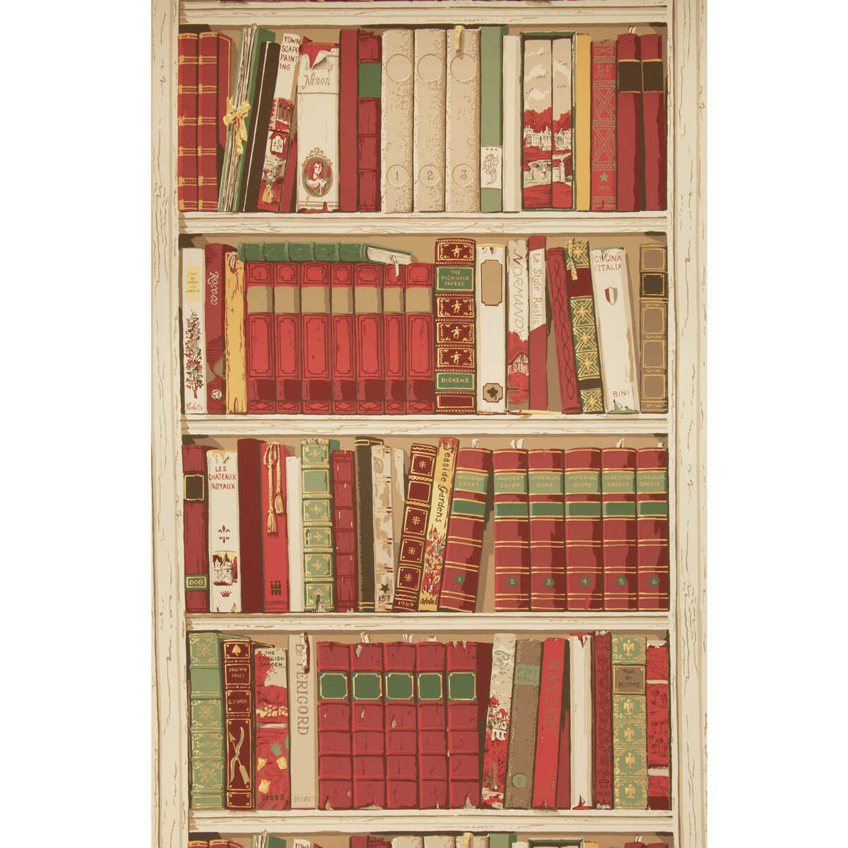 Bibliotheque - Red - BRUNSCHWIG & FILS Wallpaper