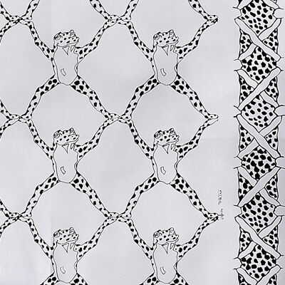 Frog Treillage On Vinyl - Black & White - BRUNSCHWIG & FILS Wallpaper