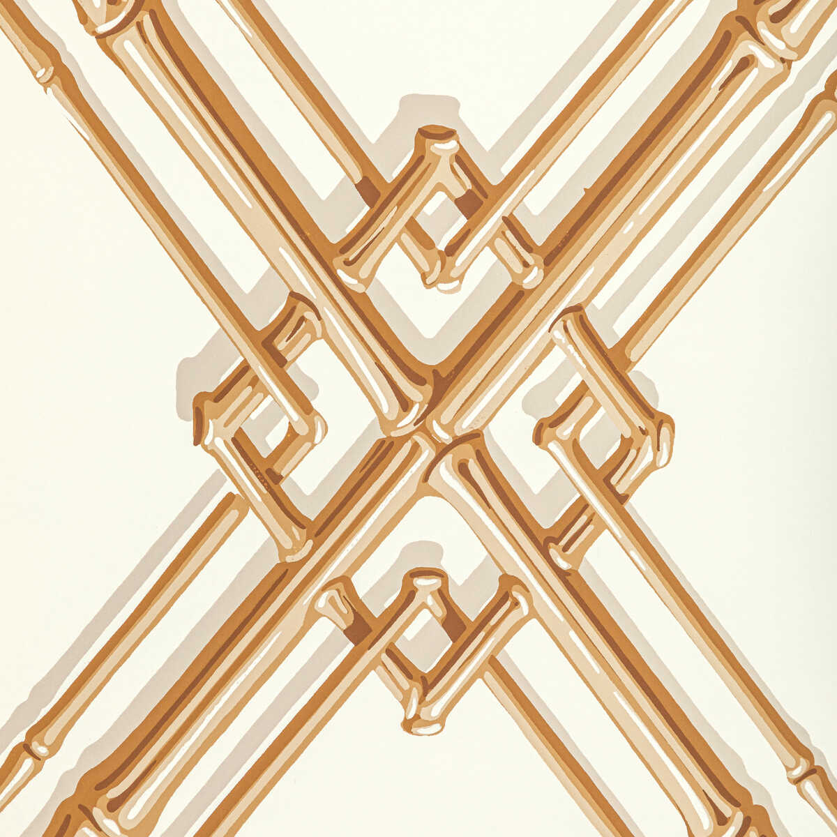 Treillage De Bambou - Gold - BRUNSCHWIG & FILS Wallpaper