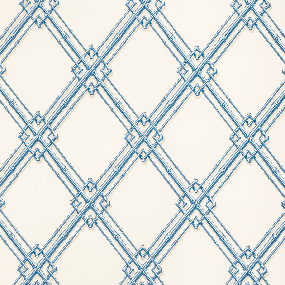 Treillage De Bambou - Blue - Brunschwig & Fils Wallpaper