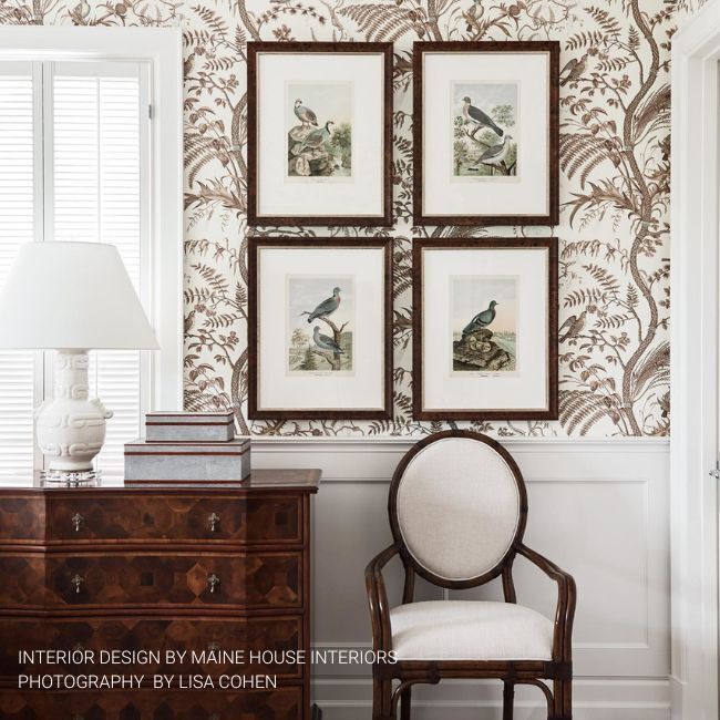 Bird And Thistle - Beige - Brunschwig & Fils Wallpaper